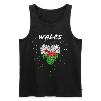 Pays de Galles Drapeau du Pays de Galles Drapeau du Pays de Galles Drapeau du Pays de Galles - Débardeur bio Premium Homme - noir - Devant - AI Model Male 178 light (178cm)