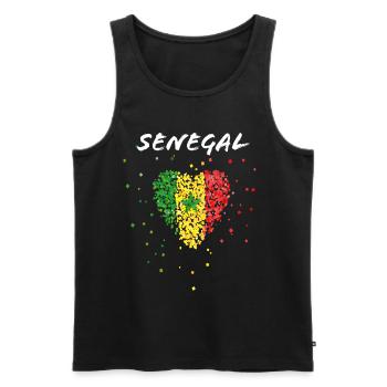 Sénégal Sénégal Drapeau Sénégal Flag Football Fan Fan - Débardeur bio Premium Homme - noir - Devant - AI Model Male 178 light (178cm)