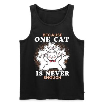 Chat, drôle de dicton, beaucoup de chats, papa chat - Débardeur bio Premium Homme - noir - Devant - Michal (187cm)