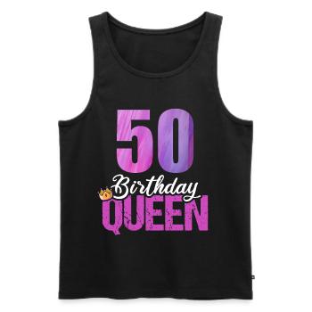 50 Jahre Alt 50 Geburtstag Birthday Queen - Männer Premium Bio Tank Top - Schwarz - Vorne - AI Model Male 178 light (178cm)