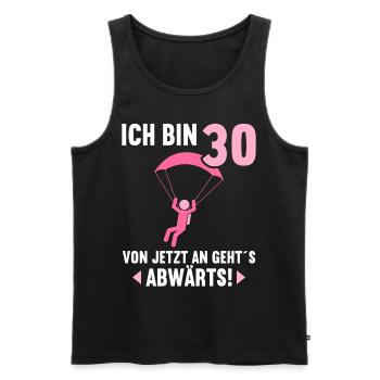 Ich bin 30 Ab jetzt gehts abwärts 30 Geburtstag - Männer Premium Bio Tank Top - Schwarz - Vorne - AI Model Male 178 light (178cm)