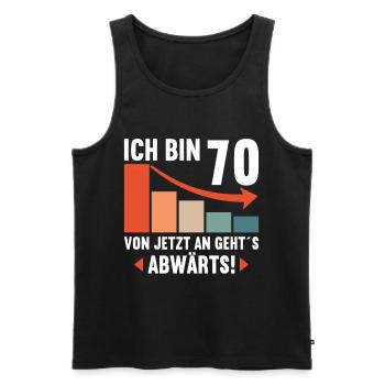 Ich bin 70 Ab jetzt gehts abwärts 70 Geburtstag - Männer Premium Bio Tank Top - Schwarz - Vorne - AI Model Male 178 light (178cm)