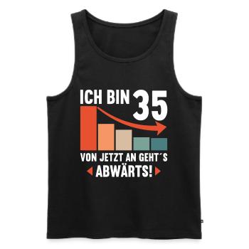 Ich bin 35 Ab jetzt gehts abwärts 35 Geburtstag - Männer Premium Bio Tank Top - Schwarz - Vorne - AI Model Male 178 light (178cm)
