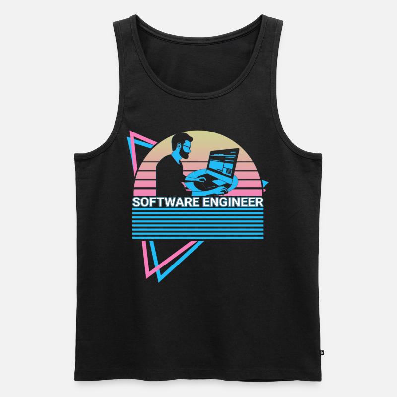 Software Engineer Software Engineering Retro - Men's Premium Organic Tank Top - black
