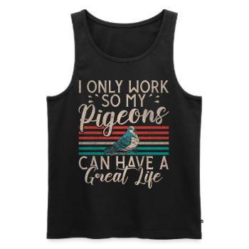 Drôle de pigeon Fancier & Pigeons Whisperer Pigeon voyageur - Débardeur bio Premium Homme - noir - Devant - Michal (187cm)