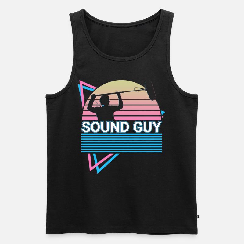 Tontechniker Retro - Männer Premium Bio Tank Top - Schwarz