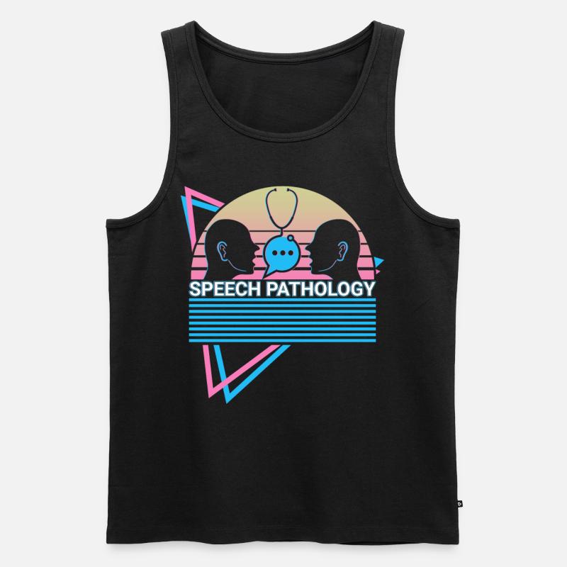 Sprachpathologie Sprachpathologe Retro - Männer Premium Bio Tank Top - Schwarz
