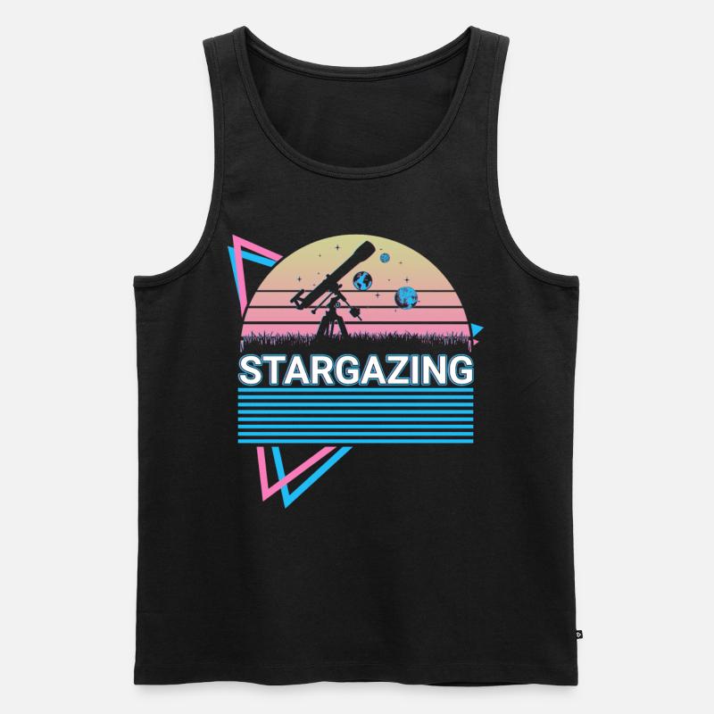 Sterngucker Stargazer Retro - Männer Premium Bio Tank Top - Schwarz