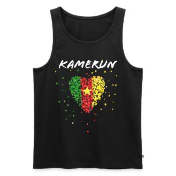 Kamerun Kamerunflagge Kameruner Kamerunfan Flagge - Männer Premium Bio Tank Top - Schwarz - Vorne - AI Model Male 178 light (178cm)