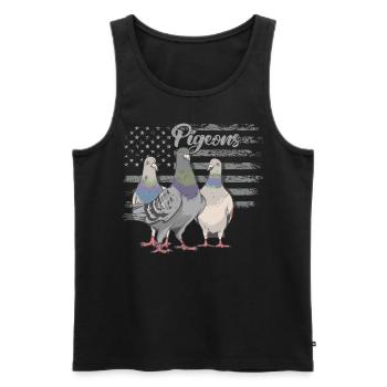Drôle de pigeon Fancier & Pigeons Whisperer Pigeon voyageur - Débardeur bio Premium Homme - noir - Devant - Michal (187cm)