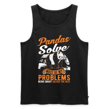 Panda Lover Panda Bear Gift - Men's Premium Organic Tank Top - black - Front - Michal (187cm)