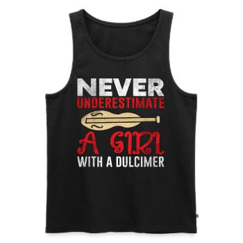 Dulcimer Girl Instrument Music - Men's Premium Organic Tank Top - black - Front - AI Model Male 178 light (178cm)