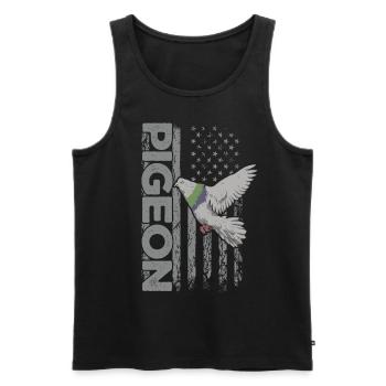 Drôle de pigeon Fancier & Pigeons Whisperer Pigeon voyageur - Débardeur bio Premium Homme - noir - Devant - Michal (187cm)