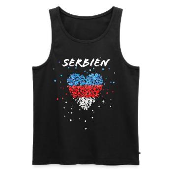 Serbie drapeau serbe drapeau Serbie fan de Serbie - Débardeur bio Premium Homme - noir - Devant - AI Model Male 178 light (178cm)