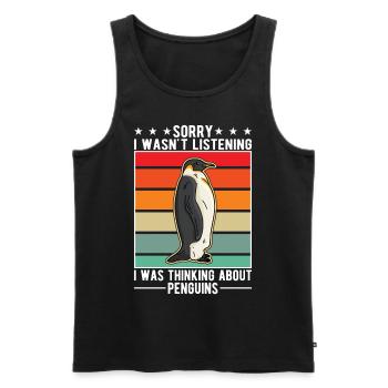 Pinguin Penguin Kaiserpinguin Gelbaugenpinguin - Männer Premium Bio Tank Top - Schwarz - Vorne - AI Model Male 178 light (178cm)