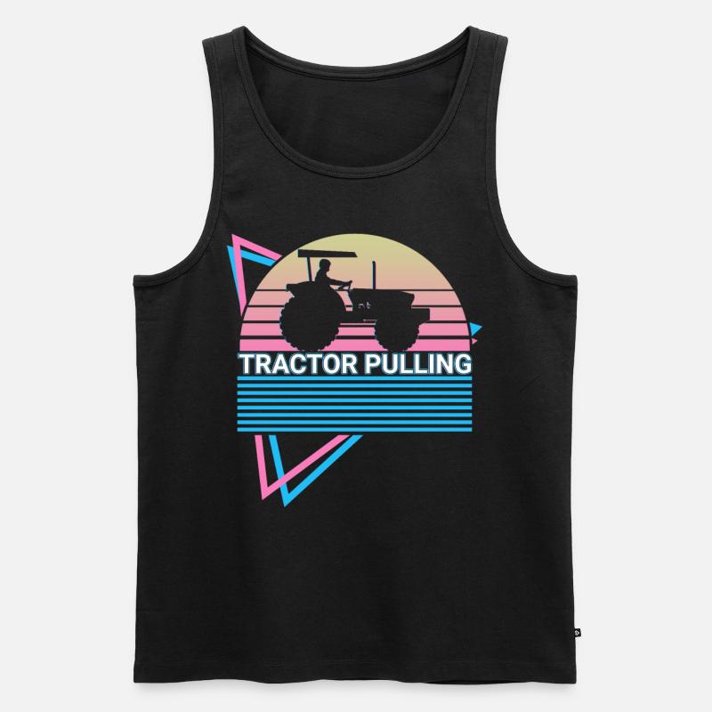 Tractor Pulling Retro - Männer Premium Bio Tank Top - Schwarz