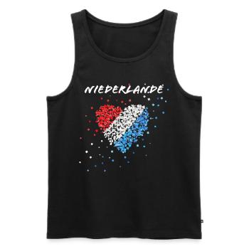 Pays-Bas Orange Drapeau néerlandais - Débardeur bio Premium Homme - noir - Devant - AI Model Male 178 light (178cm)