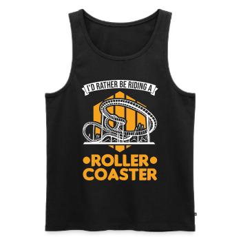 Achterbahn Achterbahnfahrt Vergnügungspark - Männer Premium Bio Tank Top - Schwarz - Vorne - AI Model Male 178 light (178cm)