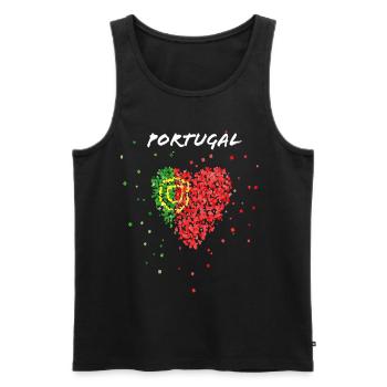 Portugal Portuguesa Portugiese Fanblock Sportfan - Männer Premium Bio Tank Top - Schwarz - Vorne - Michal (187cm)