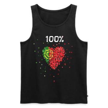 Portugal Portuguesa Portugiese Portugiesin Fahne - Männer Premium Bio Tank Top - Schwarz - Vorne - Michal (187cm)