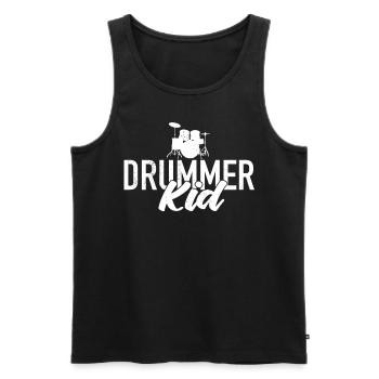 Musicien de batterie - Débardeur bio Premium Homme - noir - Devant - Michal (187cm)