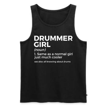 Musicien de batterie - Débardeur bio Premium Homme - noir - Devant - Michal (187cm)
