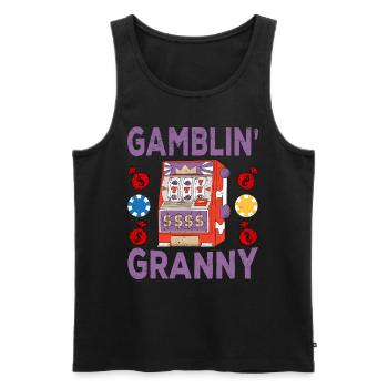 Casino Gambling Slot Machine à sous Jeu de cartes - Débardeur bio Premium Homme - noir - Devant - AI Model Male 178 light (178cm)