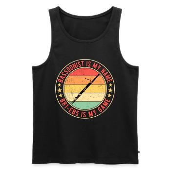 Fagott Bassoonist Is My Name Bb1 Eb5 Is My Game - Männer Premium Bio Tank Top - Schwarz - Vorne - Michal (187cm)
