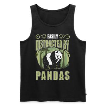 Easily distracted by Pandas - Männer Premium Bio Tank Top - Schwarz - Vorne - Michal (187cm)