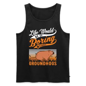 Murmeltier Groundhog Day Waldmurmeltier - Männer Premium Bio Tank Top - Schwarz - Vorne - AI Model Male 178 light (178cm)