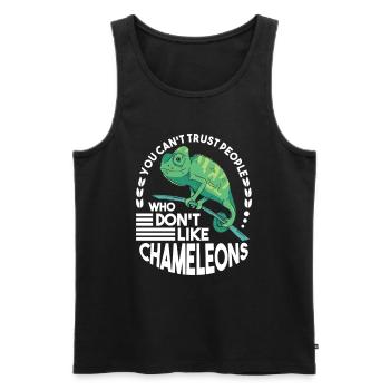 Chameleon Gift Chameleon - Men's Premium Organic Tank Top - black - Front - Michal (187cm)