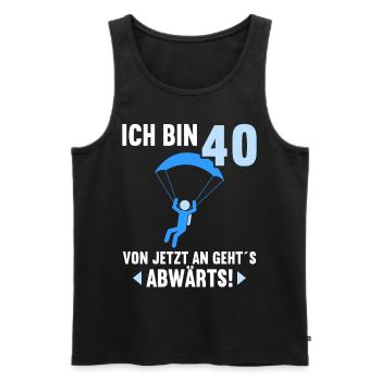 Ich bin 40 Ab jetzt gehts abwärts 40 Geburtstag - Männer Premium Bio Tank Top - Schwarz - Vorne - AI Model Male 178 light (178cm)