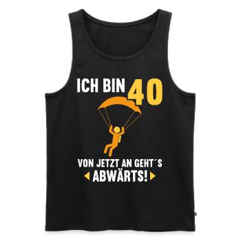 Ich bin 40 Ab jetzt gehts abwärts 40 Geburtstag - Männer Premium Bio Tank Top - Schwarz - Vorne - AI Model Male 178 light (178cm)