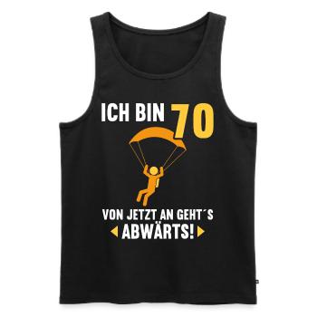 Ich bin 70 Ab jetzt gehts abwärts 70 Geburtstag - Männer Premium Bio Tank Top - Schwarz - Vorne - AI Model Male 178 light (178cm)