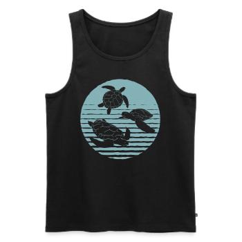 Turtle - Men's Premium Organic Tank Top - black - Front - Michal (187cm)