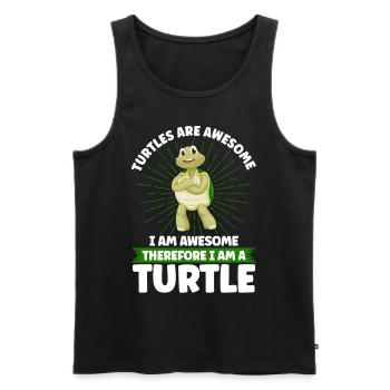 Les tortues sont géniales Je suis génial - Débardeur bio Premium Homme - noir - Devant - AI Model Male 178 light (178cm)