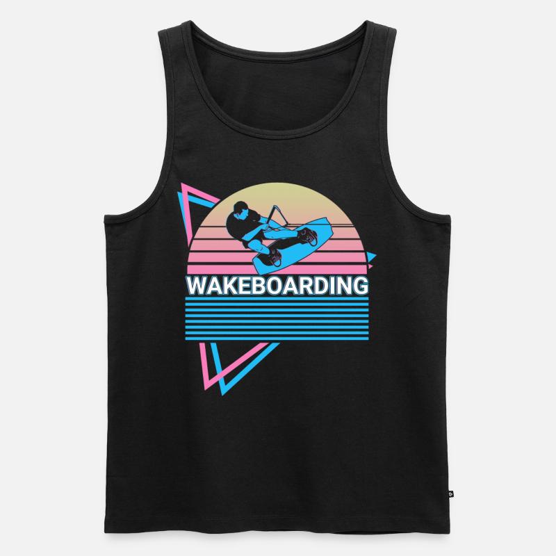 Wakeboard Wakeboarder Retro - Débardeur bio Premium Homme - noir
