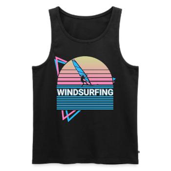 Windsurfen Windsurfer Retro - Männer Premium Bio Tank Top - Schwarz - Vorne - AI Model Male 178 light (178cm)