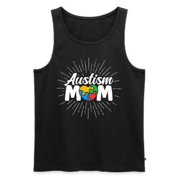 Autism mother - Men's Premium Organic Tank Top - black - Front - Michal (187cm)