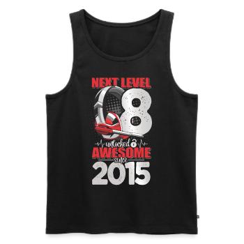 Level Unlocked 8 Jahre alt 2015 Headset Gaming - Männer Premium Bio Tank Top - Schwarz - Vorne - AI Model Male 178 light (178cm)