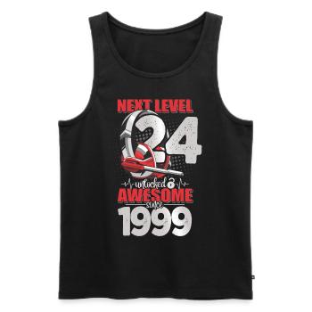 Level Unlocked 24 Years Old 1999 Headset Gaming - Men's Premium Organic Tank Top - black - Front - AI Model Male 178 light (178cm)