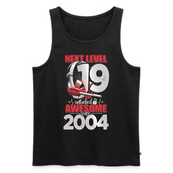 Level Unlocked 19 years old 2004 Headset Gaming - Men's Premium Organic Tank Top - black - Front - AI Model Male 178 light (178cm)