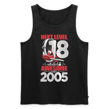 Level Unlocked 18 Years Old 2005 Headset Gaming - Men's Premium Organic Tank Top - black - Front - Michal (187cm)