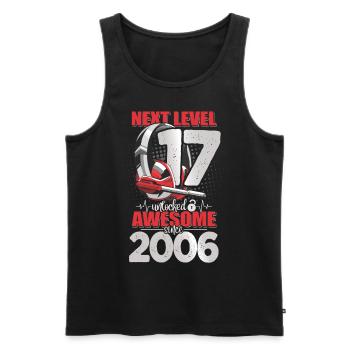Level Unlocked 17 Years Old 2006 Headset Gaming - Men's Premium Organic Tank Top - black - Front - Michal (187cm)