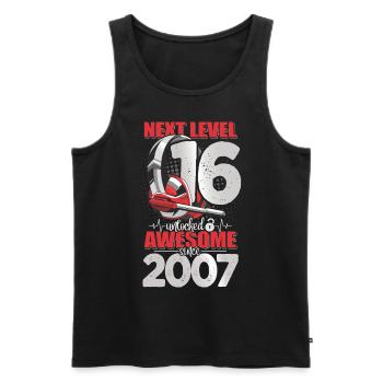 Level Unlocked 16 Jahre alt 2007 Headset Gaming - Männer Premium Bio Tank Top - Schwarz - Vorne - Michal (187cm)