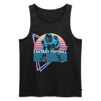 Joueur de football Fantasy Rétro - Débardeur bio Premium Homme - noir - Devant - Michal (187cm)