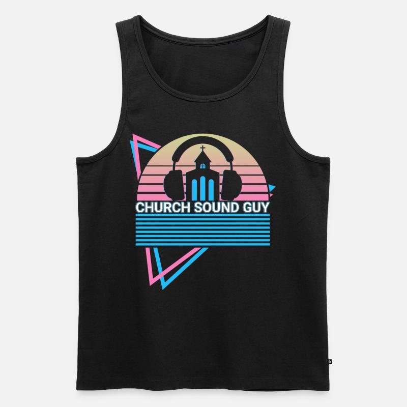 Kirche Sound Guy Retro - Männer Premium Bio Tank Top - Schwarz
