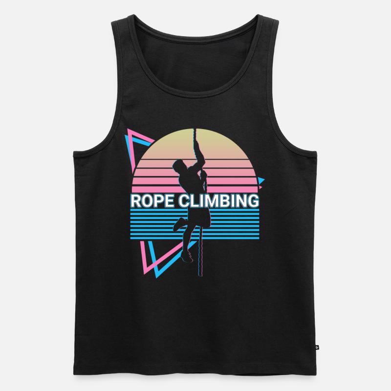 Seilklettern Seilkletterer Retro - Männer Premium Bio Tank Top - Schwarz