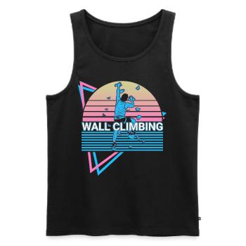 Wandklettern Wandkletterer Retro - Männer Premium Bio Tank Top - Schwarz - Vorne - AI Model Male 178 light (178cm)