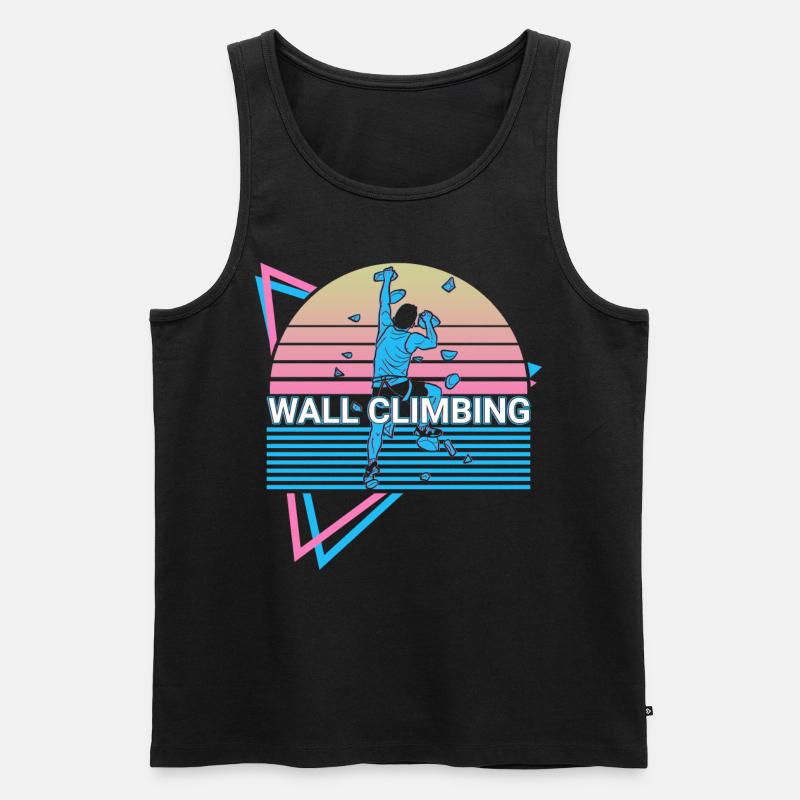 Wandklettern Wandkletterer Retro - Männer Premium Bio Tank Top - Schwarz